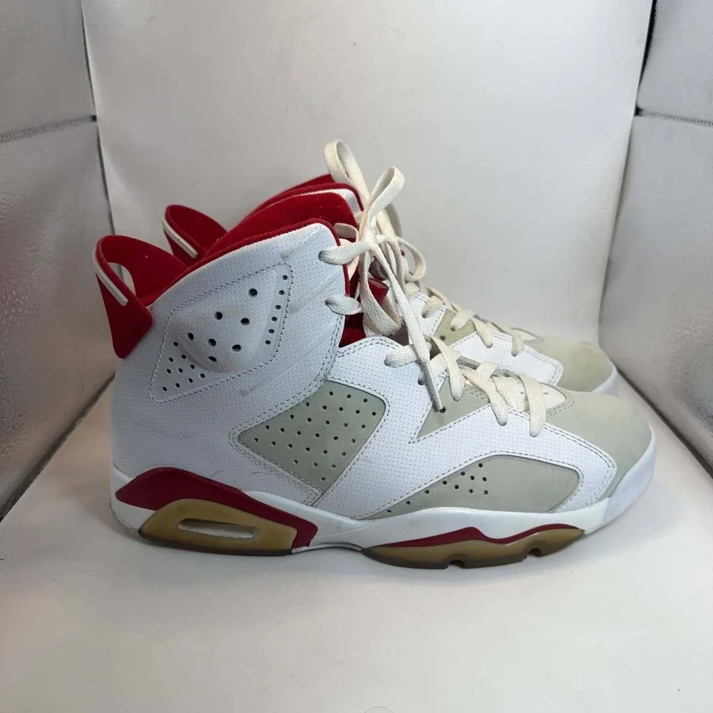 Air Jordan 6 Retro Alternate 91 White Gym Red 384664-113 Mens Size 8.5